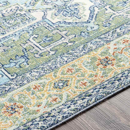 Ballum Traditional Sky Blue Area Rug