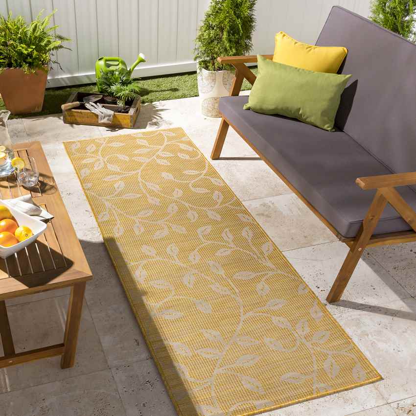 Broekhorn Traditional Bright Yellow Area Rug