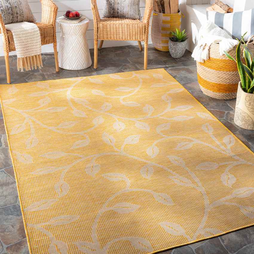 Broekhorn Traditional Bright Yellow Area Rug