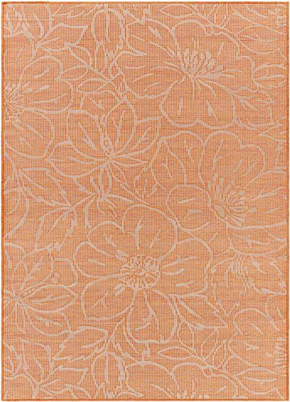 Broekoord Traditional Bright Orange Area Rug