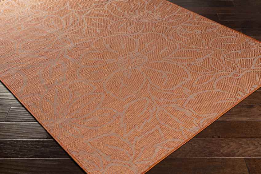 Broekoord Traditional Bright Orange Area Rug