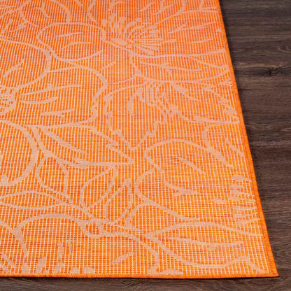 Broekoord Traditional Bright Orange Area Rug