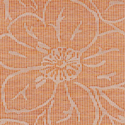 Broekoord Traditional Bright Orange Area Rug