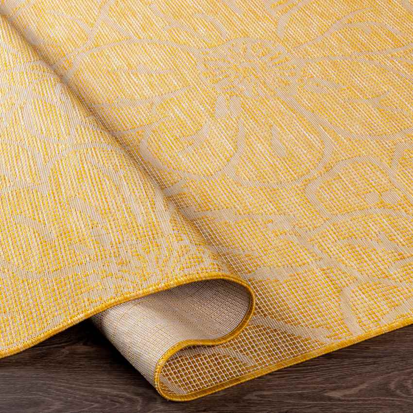 Broekoord Traditional Bright Yellow Area Rug