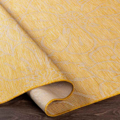 Broekoord Traditional Bright Yellow Area Rug