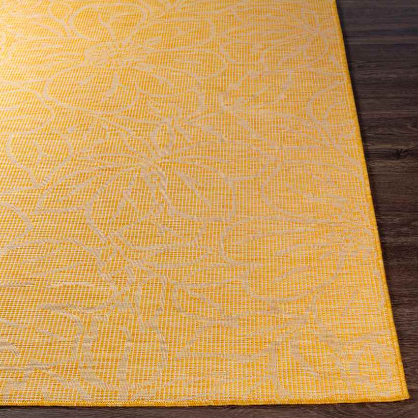 Broekoord Traditional Bright Yellow Area Rug