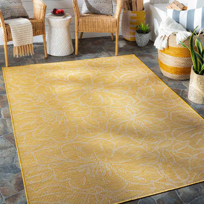 Broekoord Traditional Bright Yellow Area Rug