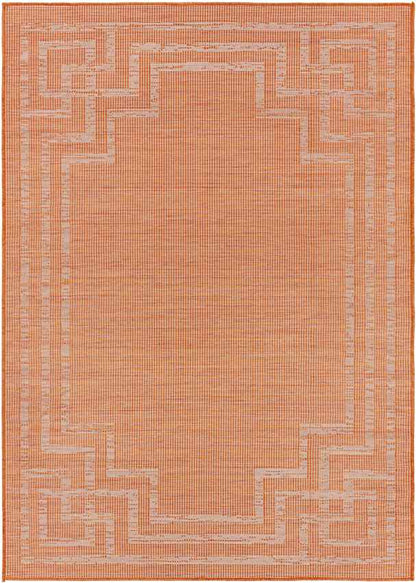 Calslagen Traditional Bright Orange Area Rug