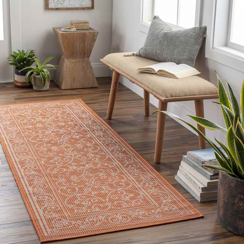 Castricum Traditional Orange Area Rug