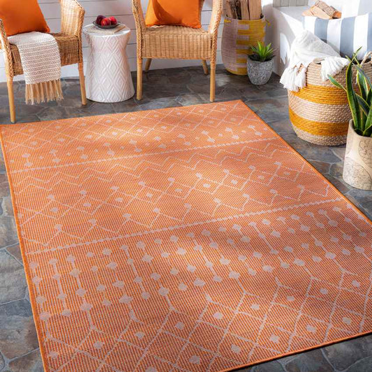 Cruquius Global Bright Orange Area Rug