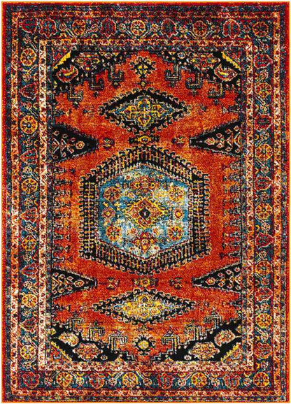 Kootwijk Traditional Burnt Orange Area Rug