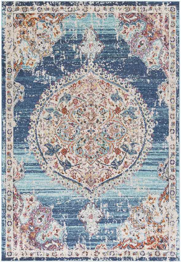 Kreel Traditional Navy Area Rug