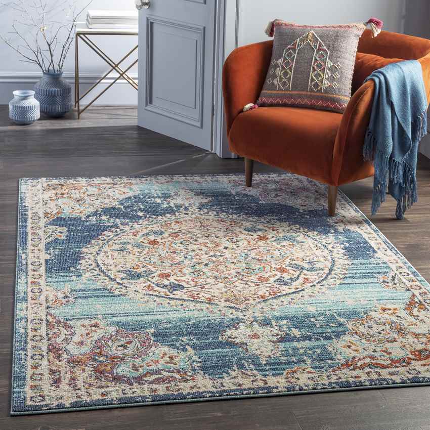 Kreel Traditional Navy Area Rug