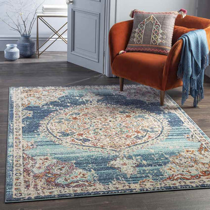 Kreel Traditional Navy Area Rug