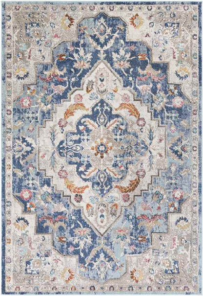 Gooi Traditional Navy Area Rug