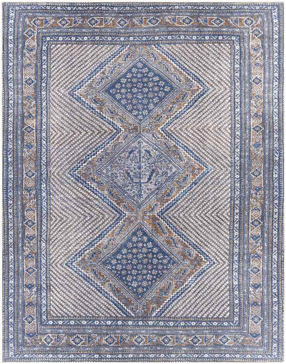 Limmen Traditional Navy Washable Area Rug