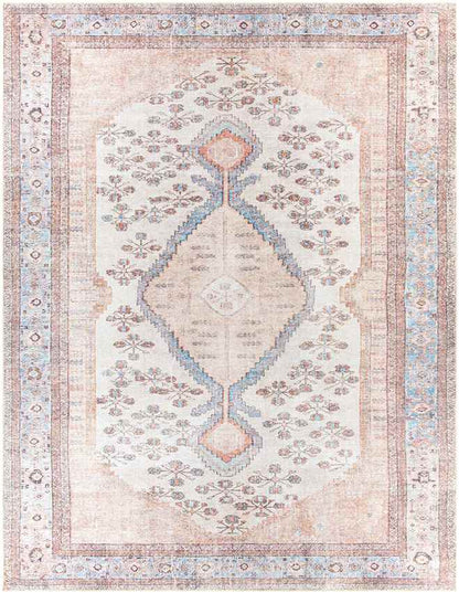 Midwoud Traditional Blush Washable Area Rug