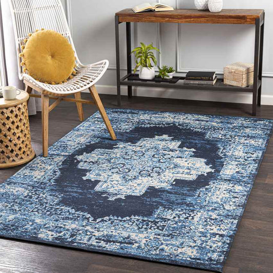 Naarden Traditional Sky Blue Area Rug