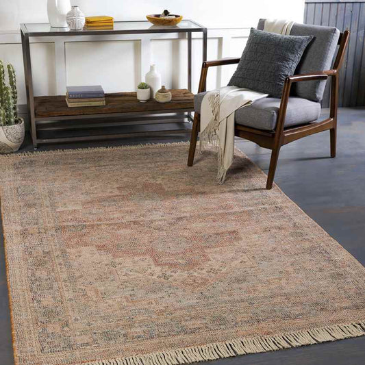 Nollen Traditional Peach Area Rug