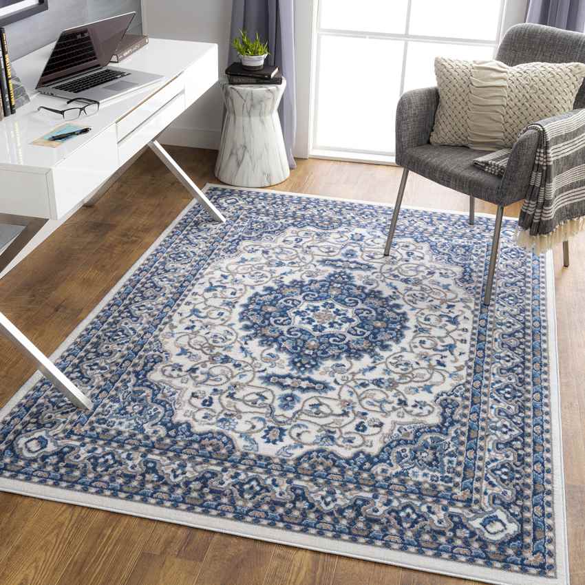 Belvert Traditional Denim Area Rug