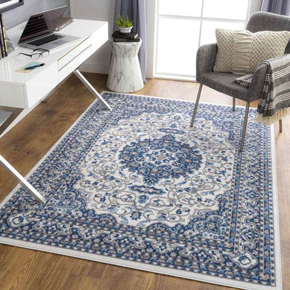 Belvert Traditional Denim Area Rug