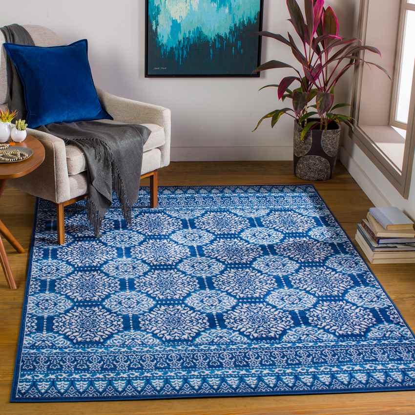 Beugen Traditional Blue Area Rug