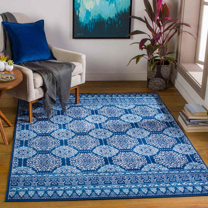 Beugen Traditional Blue Area Rug