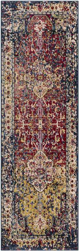 Driehoek Traditional Dark Red Area Rug