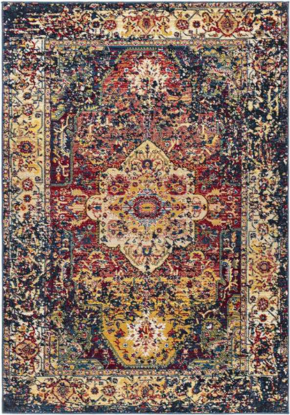 Driehoek Traditional Dark Red Area Rug