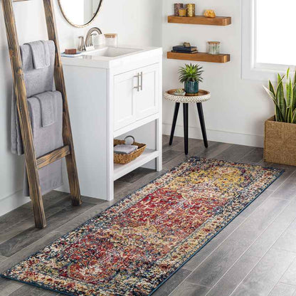 Driehoek Traditional Dark Red Area Rug