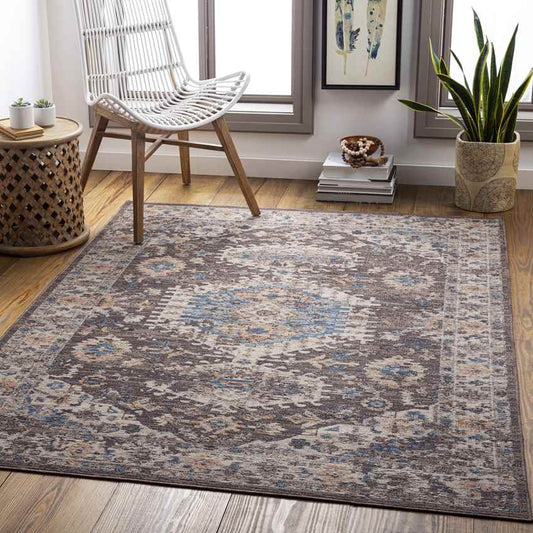 Graspeel Traditional Dark Brown Area Rug