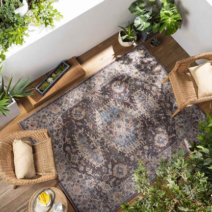 Graspeel Traditional Dark Brown Area Rug