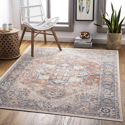 Grazen Traditional Bright Orange Area Rug