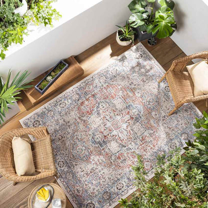 Grazen Traditional Bright Orange Area Rug