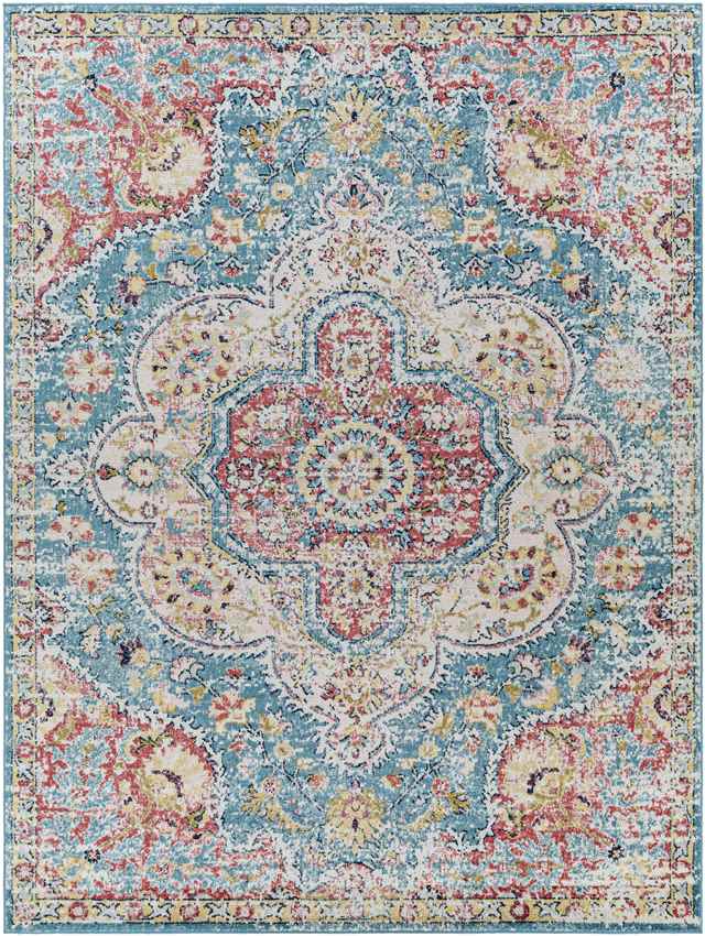 Lola Traditional Sky Blue Area Rug