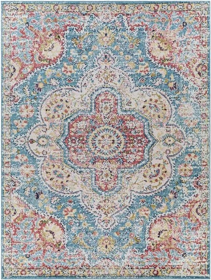 Lola Traditional Sky Blue Area Rug