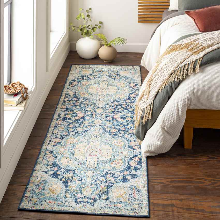 Lola Traditional Navy Area Rug