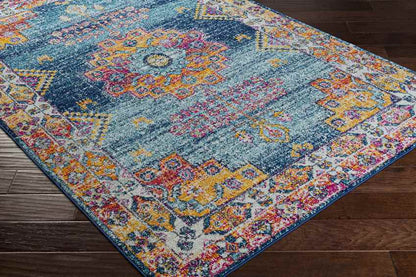 Halfmijl Traditional Navy Area Rug