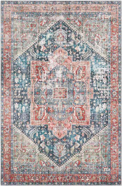 Heeseind Traditional Denim Area Rug