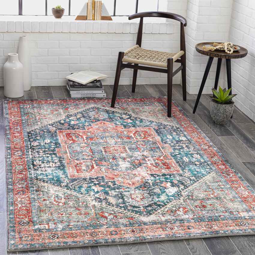 Heeseind Traditional Denim Area Rug