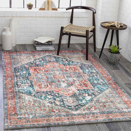 Heeseind Traditional Denim Area Rug
