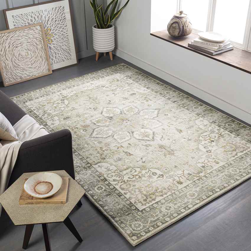 Heiereind Traditional Cream Area Rug