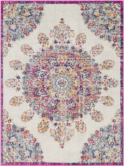 Hooghout Traditional Bright Pink Area Rug