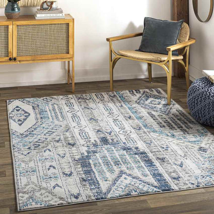 Hool Rustic Sky Blue Area Rug