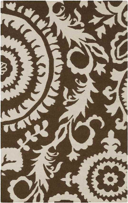 Kaathoven Traditional Dark Brown/Ivory Area Rug