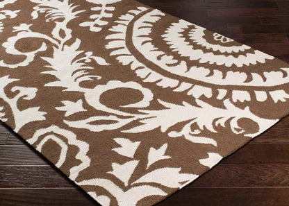 Kaathoven Traditional Dark Brown/Ivory Area Rug