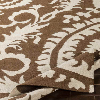 Kaathoven Traditional Dark Brown/Ivory Area Rug
