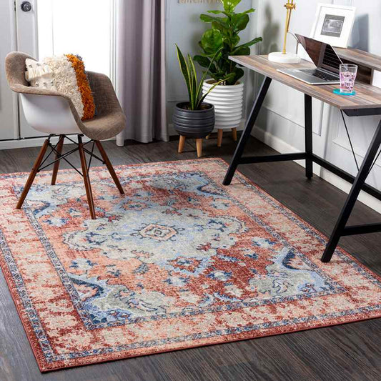 Kreijl Traditional Burned Orange Area Rug