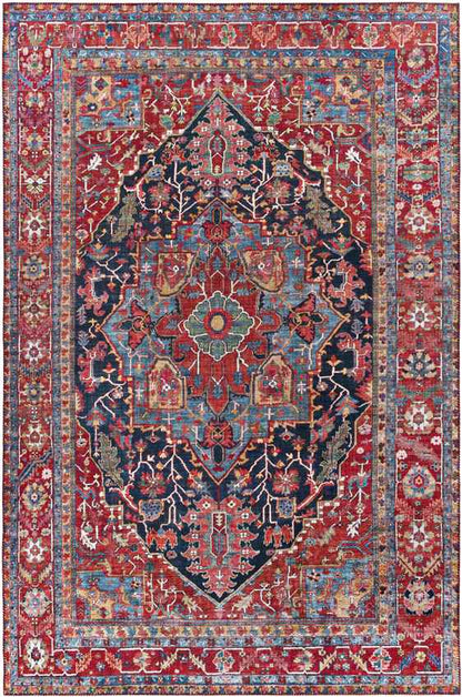 Linden Traditional Bright Red Area Rug