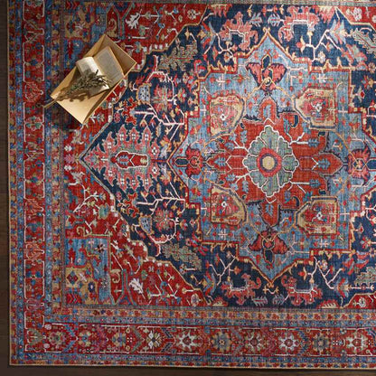 Linden Traditional Bright Red Area Rug